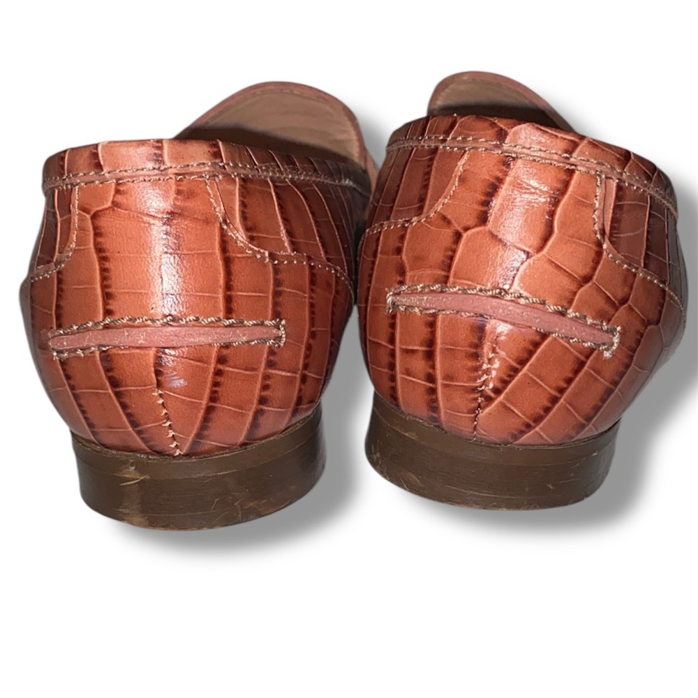 J. Crew Academy Crocodile embossed Pattern leather Loafers - Picture 4 of 7